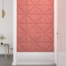 vidaXL Paneles de pared 12 uds terciopelo rosa 30x30 cm 0,54 m²