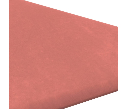 vidaXL Paneles de pared 12 uds terciopelo rosa 30x30 cm 0,54 m²