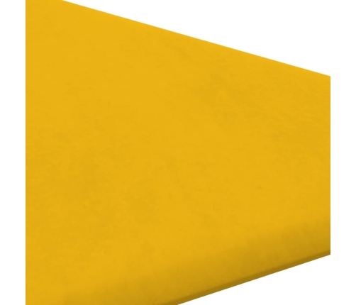 Paneles de pared 12 uds terciopelo amarillo 30x30 cm 0,54 m²