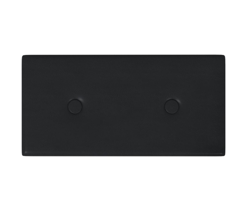 Paneles de pared 12 uds cuero sintético negro 30x15 cm 0,54 m²