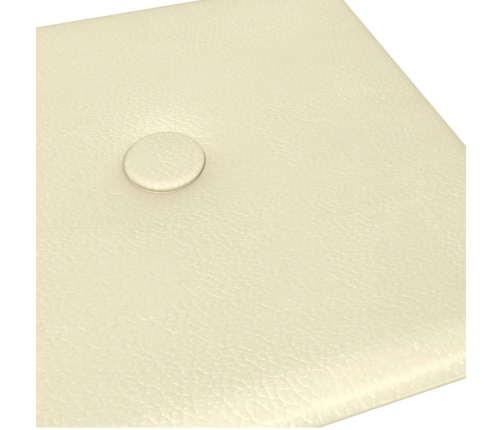 vidaXL Paneles de pared 12 uds cuero sintético crema 30x15 cm 0,54 m²