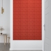 Paneles de pared 12 uds cuero sintético rojo 30x15 cm 0,54 m²