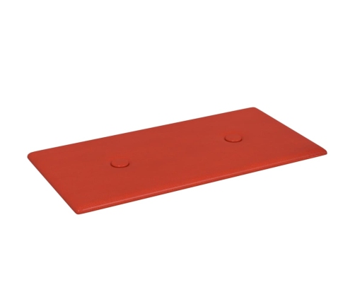 Paneles de pared 12 uds cuero sintético rojo 30x15 cm 0,54 m²