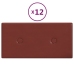 vidaXL Paneles pared 12 uds cuero sintético rojo tinto 30x15 cm 0,54m²