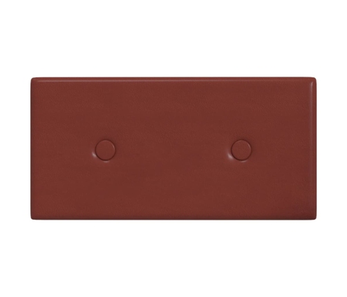 Paneles pared 12 uds cuero sintético rojo tinto 30x15 cm 0,54m²