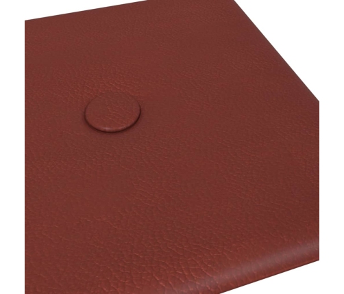 Paneles pared 12 uds cuero sintético rojo tinto 30x15 cm 0,54m²