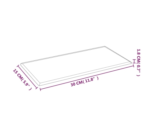 vidaXL Paneles pared 12 uds cuero sintético rojo tinto 30x15 cm 0,54m²