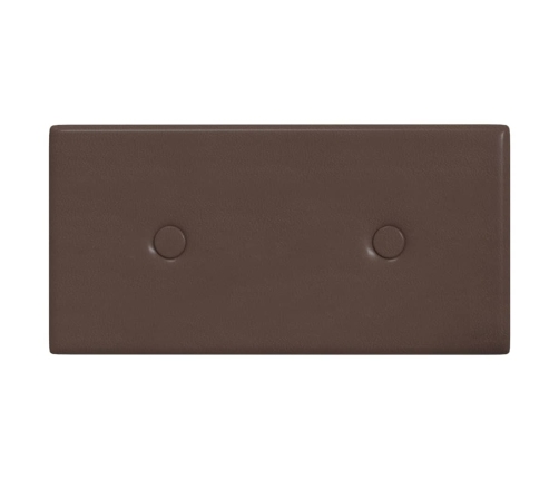 Paneles de pared 12 uds cuero sintético marrón 30x15 cm 0,54 m²