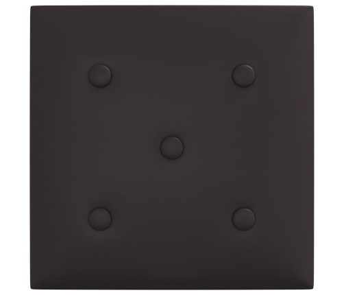 Paneles de pared 12 uds cuero sintético negro 30x30 cm 1,08 m²