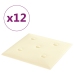 vidaXL Paneles de pared 12 uds cuero sintético crema 30x30 cm 1,08 m²