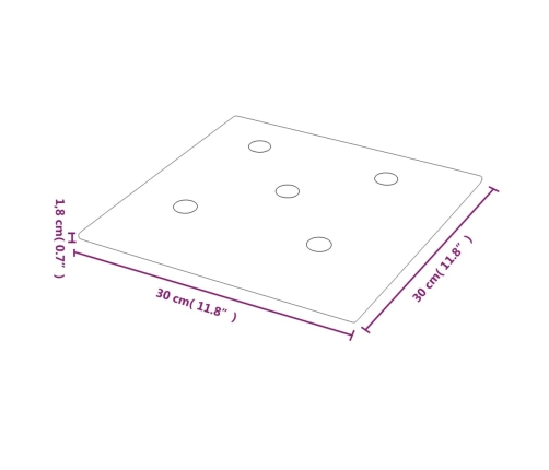 vidaXL Paneles de pared 12 uds cuero sintético crema 30x30 cm 1,08 m²