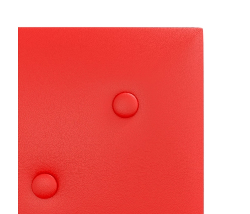 Paneles de pared 12 uds cuero sintético rojo 30x30 cm 1,08 m²