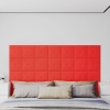 Paneles de pared 12 uds cuero sintético rojo 30x30 cm 1,08 m²