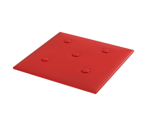 Paneles pared 12 uds cuero sintético rojo tinto 30x30 cm 1,08m²