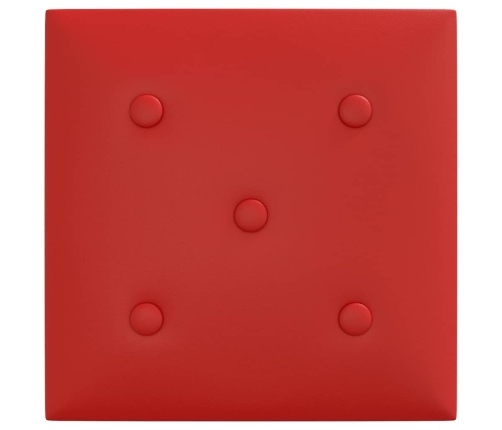 vidaXL Paneles pared 12 uds cuero sintético rojo tinto 30x30 cm 1,08m²