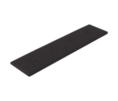 Paneles de pared 12 uds cuero sintético negro 60x15 cm 1,08 m²