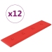 Paneles de pared 12 uds cuero sintético rojo 60x15 cm 1,08 m²