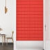 Paneles de pared 12 uds cuero sintético rojo 60x15 cm 1,08 m²