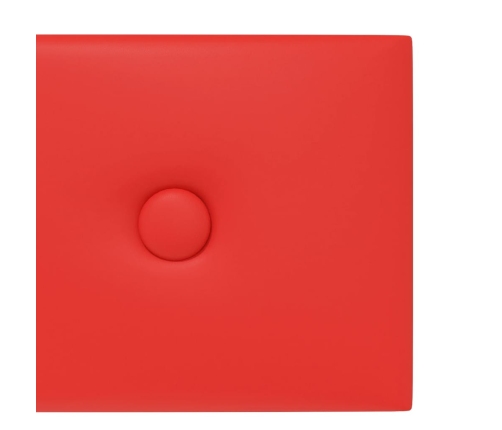 Paneles de pared 12 uds cuero sintético rojo 60x15 cm 1,08 m²