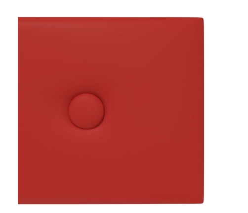 Paneles pared 12 uds cuero sintético rojo tinto 60x15 cm 1,08m²