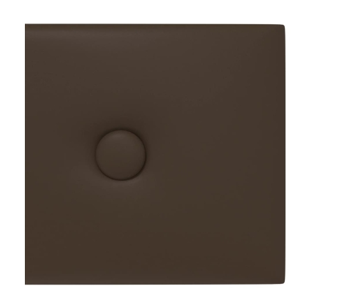 Paneles de pared 12 uds cuero sintético marrón 60x15 cm 1,08 m²