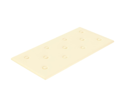 Paneles de pared 12 uds cuero sintético crema 60x30 cm 2,16 m²