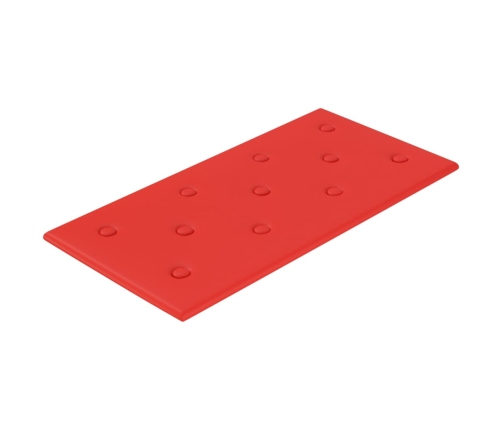 vidaXL Paneles de pared 12 uds cuero PE rojo 60x30 cm 2,16 m²