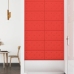 vidaXL Paneles de pared 12 uds cuero PE rojo 60x30 cm 2,16 m²