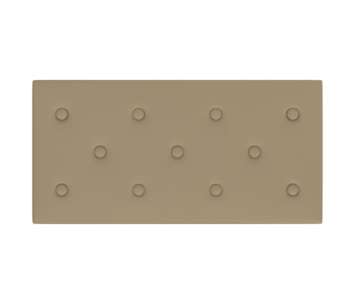 Paneles de pared 12 uds cuero PE capuchino 60x30 cm 2,16 m²