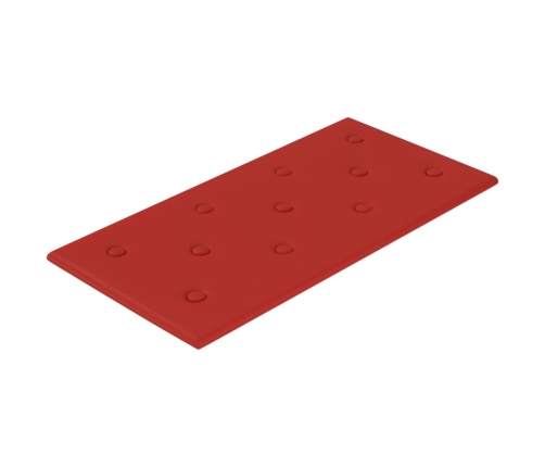 Paneles de pared 12 uds cuero PE rojo tinto 60x30 cm 2,16 m²