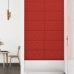 Paneles de pared 12 uds cuero PE rojo tinto 60x30 cm 2,16 m²