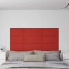 vidaXL Paneles de pared 12 uds cuero PE rojo tinto 60x30 cm 2,16 m²