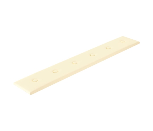 Paneles de pared 12 uds cuero sintético crema 90x15 cm 1,62 m²