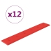 vidaXL Paneles de pared 12 uds cuero sintético rojo 90x15 cm 1,62 m²