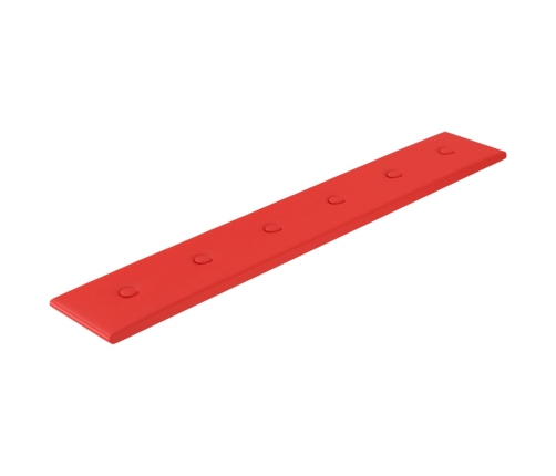 Paneles de pared 12 uds cuero sintético rojo 90x15 cm 1,62 m²