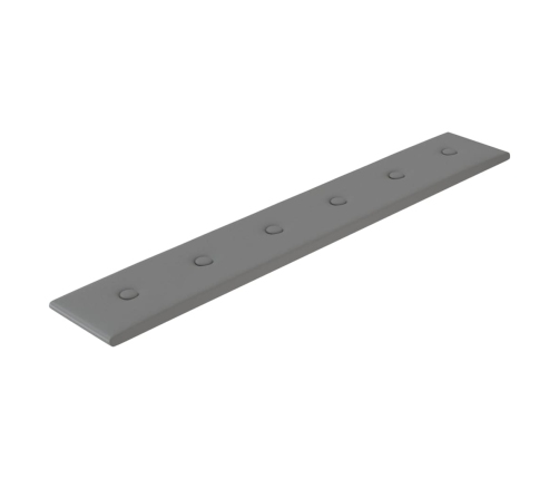 Paneles de pared 12 uds cuero sintético gris 90x15 cm 1,62 m²