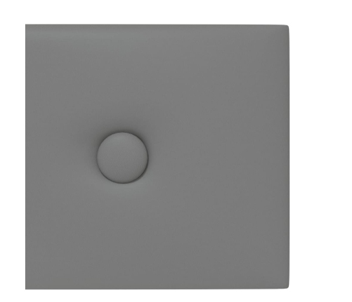 Paneles de pared 12 uds cuero sintético gris 90x15 cm 1,62 m²