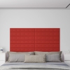 vidaXL Paneles pared 12 uds cuero sintético rojo tinto 90x15 cm 1,62m²