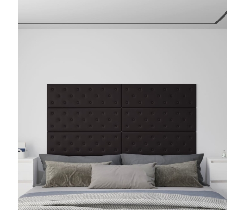 Paneles de pared 12 uds cuero sintético negro 90x30 cm 3,24 m²