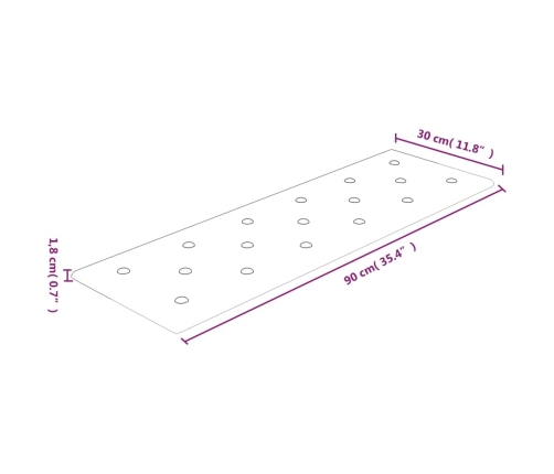 vidaXL Paneles de pared 12 uds cuero sintético crema 90x30 cm 3,24 m²