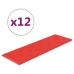 Paneles de pared 12 uds cuero sintético rojo 90x30 cm 3,24 m²