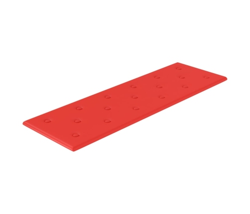 Paneles de pared 12 uds cuero sintético rojo 90x30 cm 3,24 m²