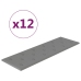 Paneles de pared 12 uds cuero sintético gris 90x30 cm 3,24 m²