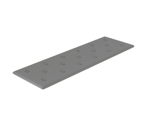 Paneles de pared 12 uds cuero sintético gris 90x30 cm 3,24 m²