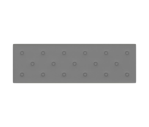 vidaXL Paneles de pared 12 uds cuero sintético gris 90x30 cm 3,24 m²