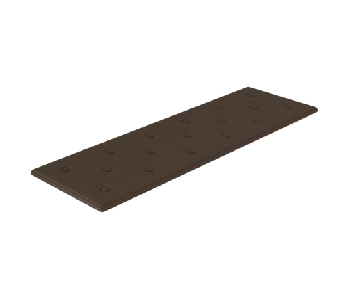 Paneles de pared 12 uds cuero sintético marrón 90x30 cm 3,24 m²