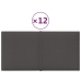 Paneles de pared 12 uds tela gris oscuro 30x15 cm 0,54 m²