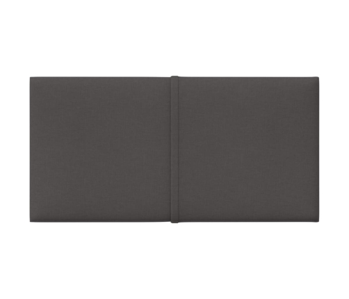 Paneles de pared 12 uds tela gris oscuro 30x15 cm 0,54 m²