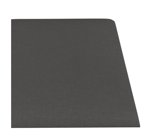 Paneles de pared 12 uds tela gris oscuro 30x15 cm 0,54 m²