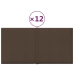 vidaXL Paneles de pared 12 uds tela marrón 30x15 cm 0,54 m²